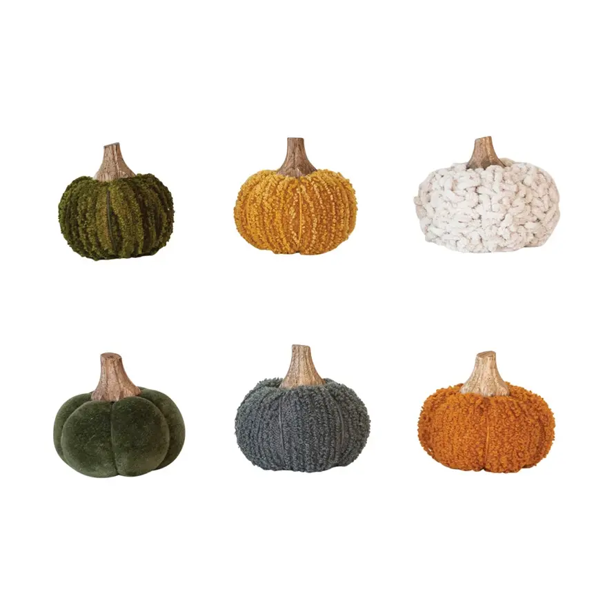 Cotton Blend Boucle Velvet Pumpkins