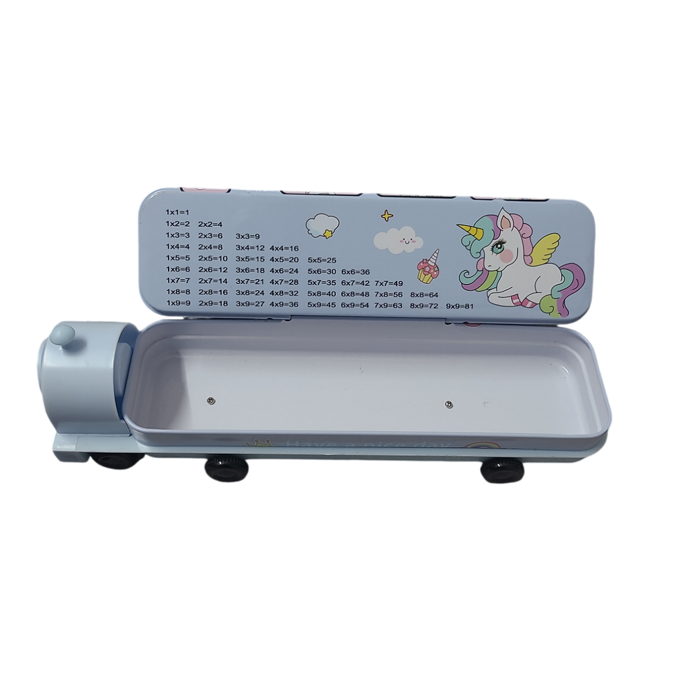 Thumbnail: Unicorn Printed Engine Shaped Pencilbox with a Sharpener