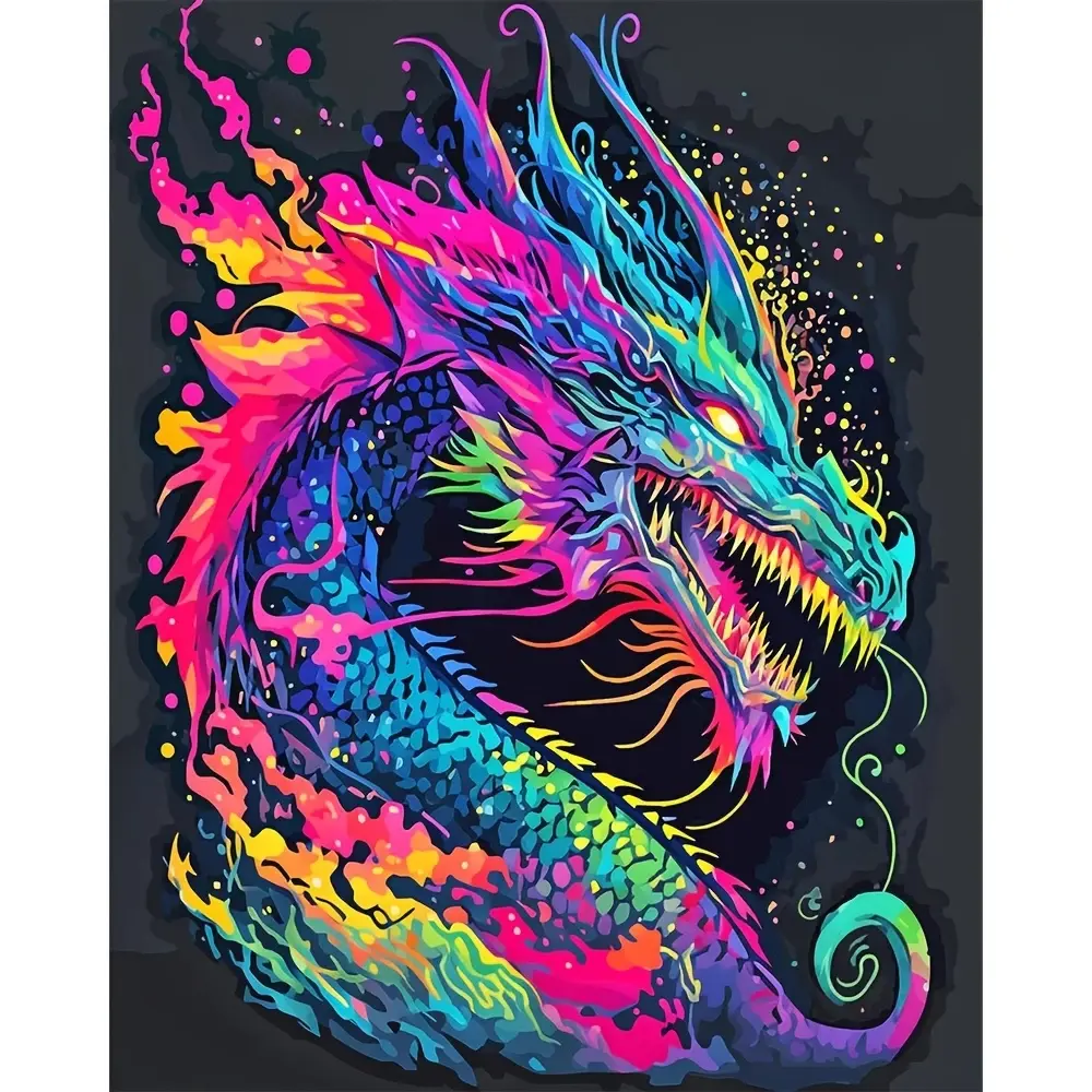 16x20 pouces Dragon multicouleurs