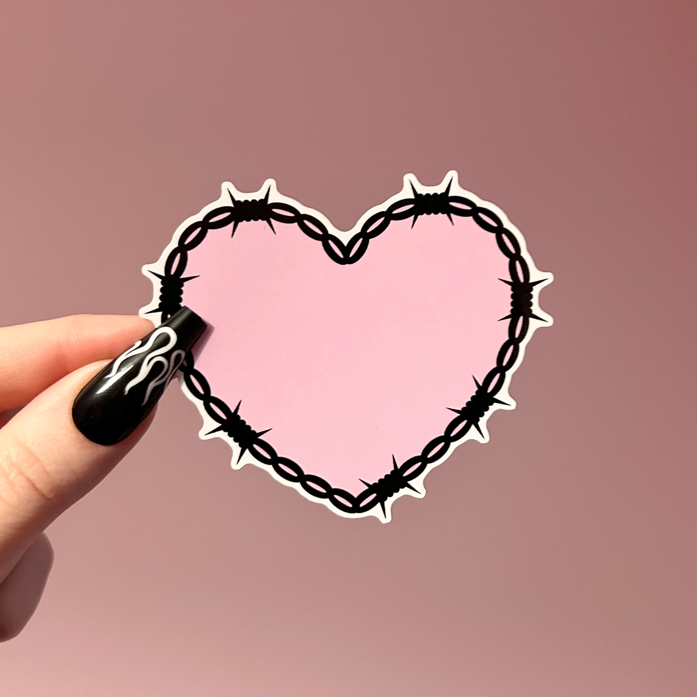 Barbed wire heart sticker
