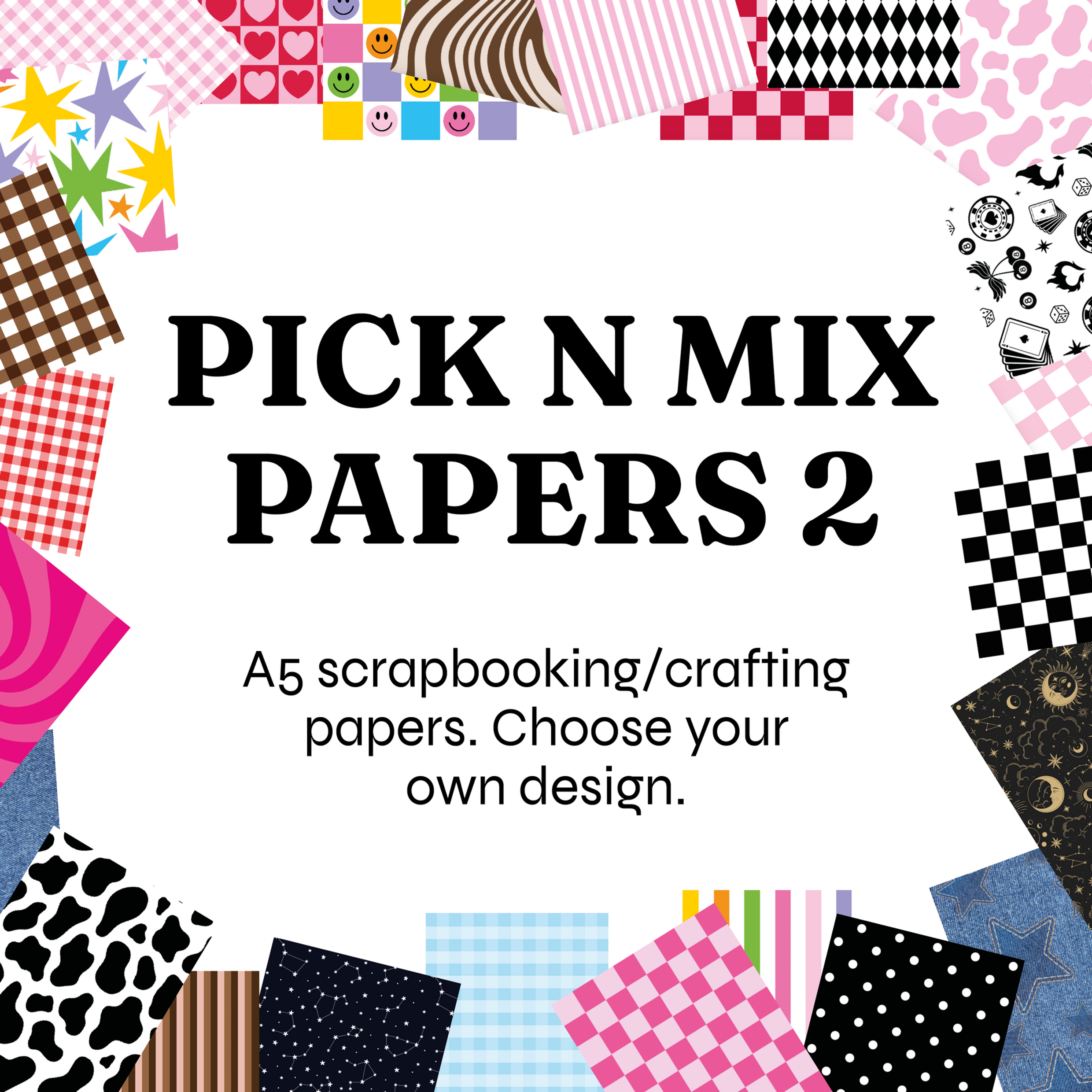PICK N MIX - A5 scrapbook crafting paper - set 2