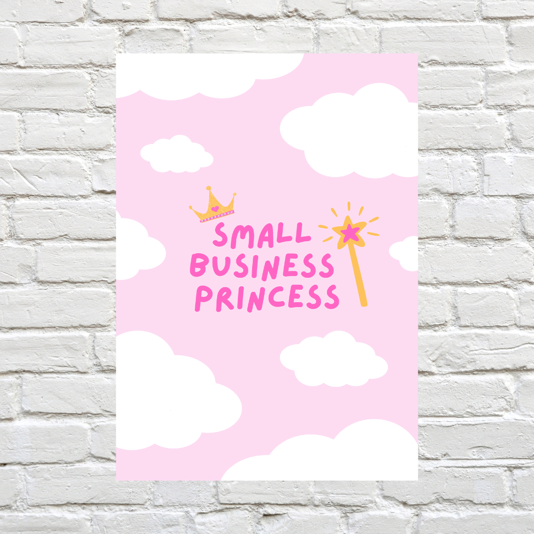 Pink small business princess print