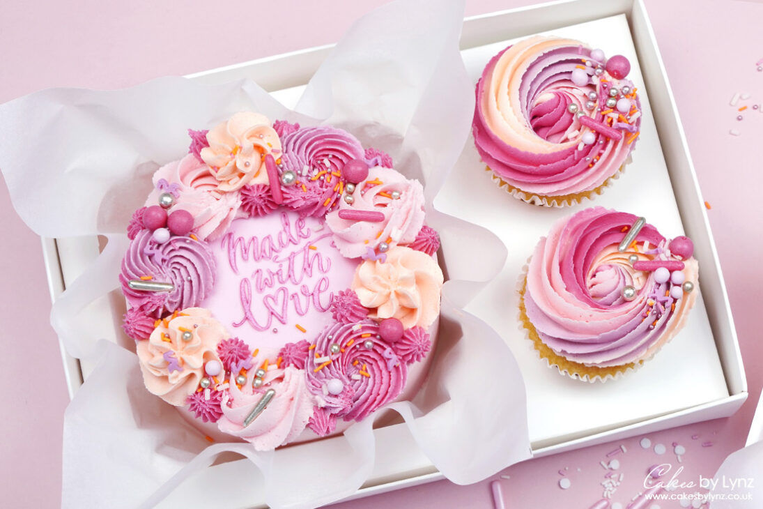 Bento cake with cupcake boxes