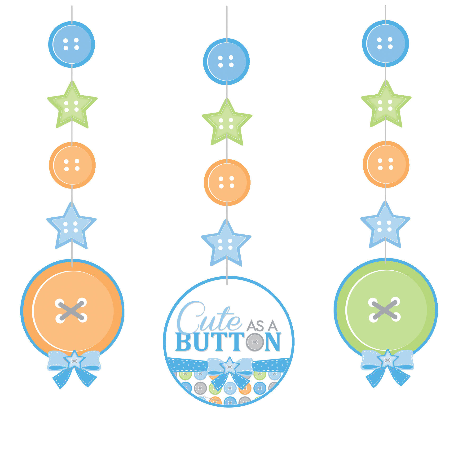 Cute as a Button Boy Hang Cutouts