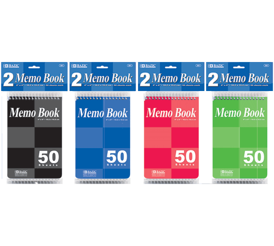 Pad Memo Assorted 4 Count