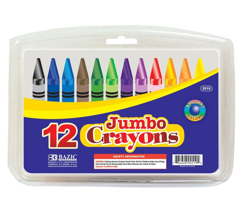 12 Color Premium Quality Jumbo Crayon