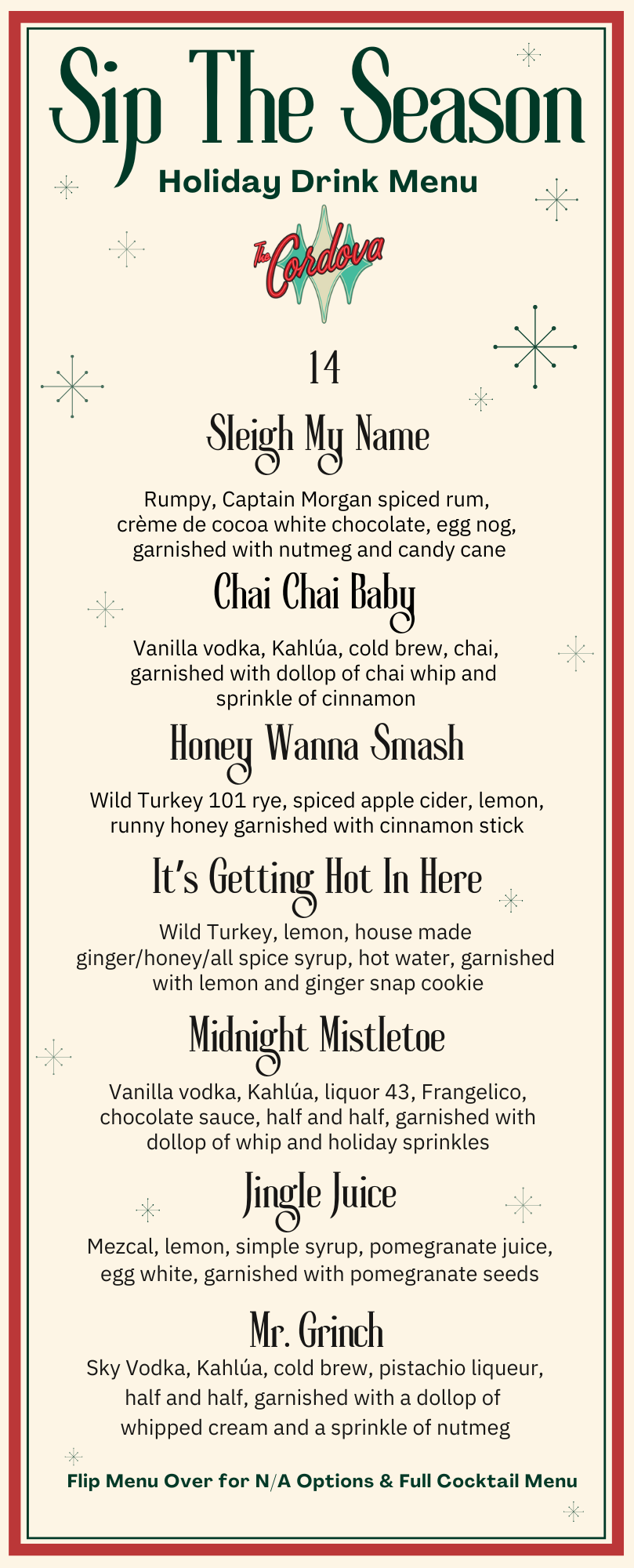 The Cordova Bar Holiday Pop Up Campaign