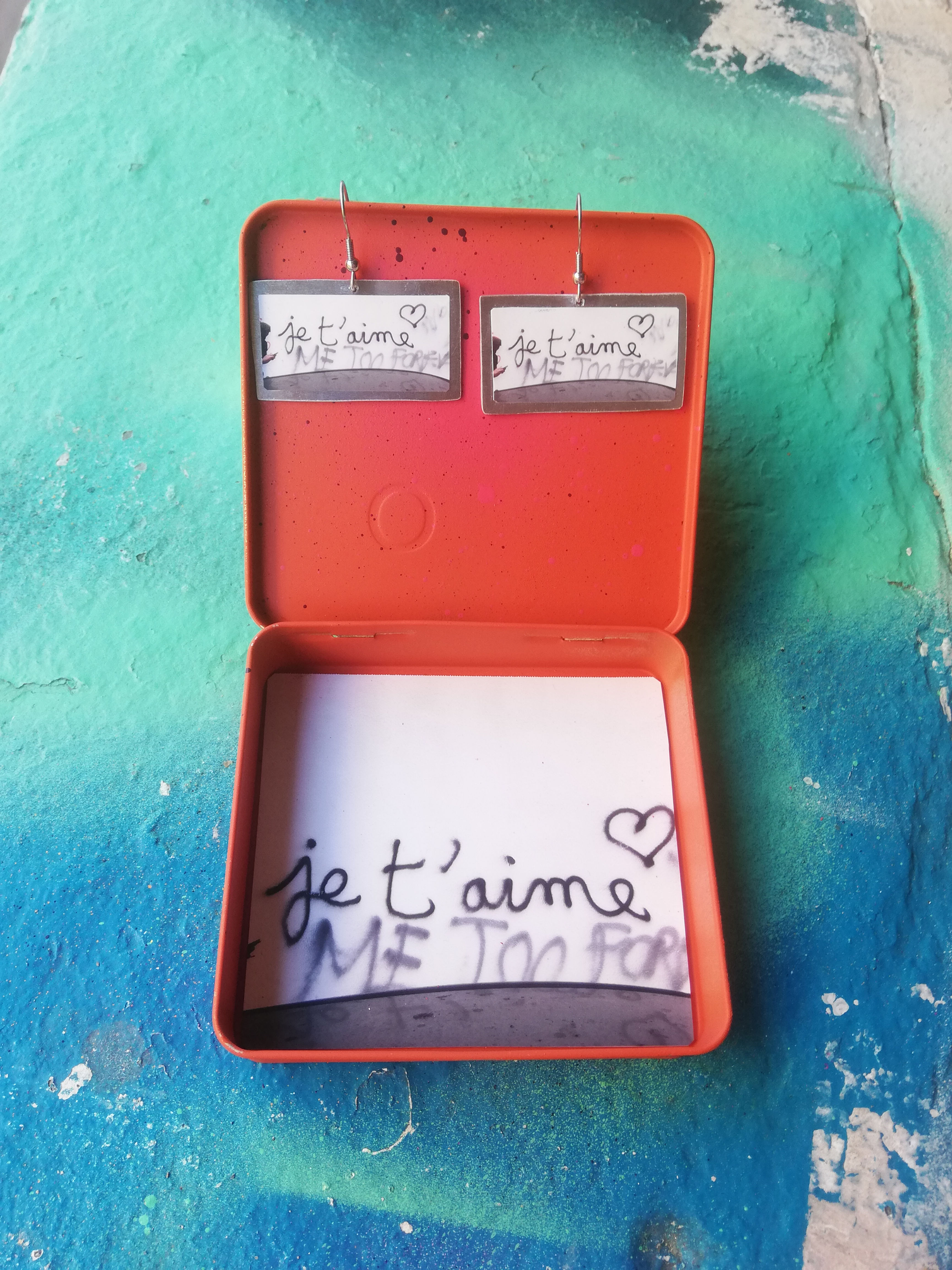 Boucles d'oreilles Je t'aime #metoo coffret