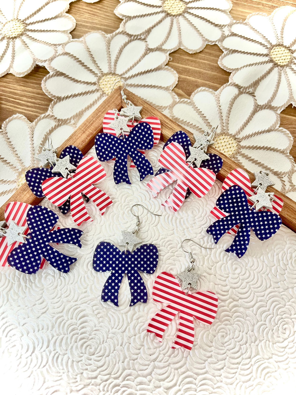 Thumbnail: Stars & Stripes • Red, White, & Blue Earrings 