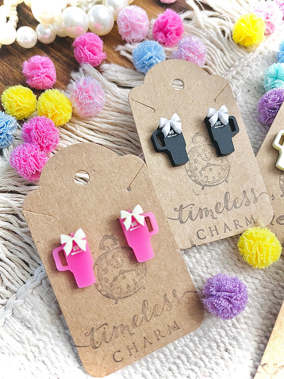 Thumbnail: That Favorite Tumbler Earring • Pastel Cups Acrylic Dangles & Studs