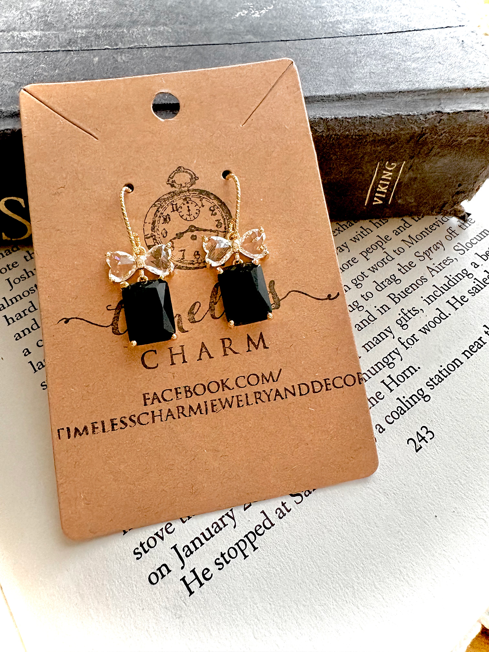 Thumbnail: With a Bow on Top • Glass Rhinestone Presents Gold-Plated Dangles 