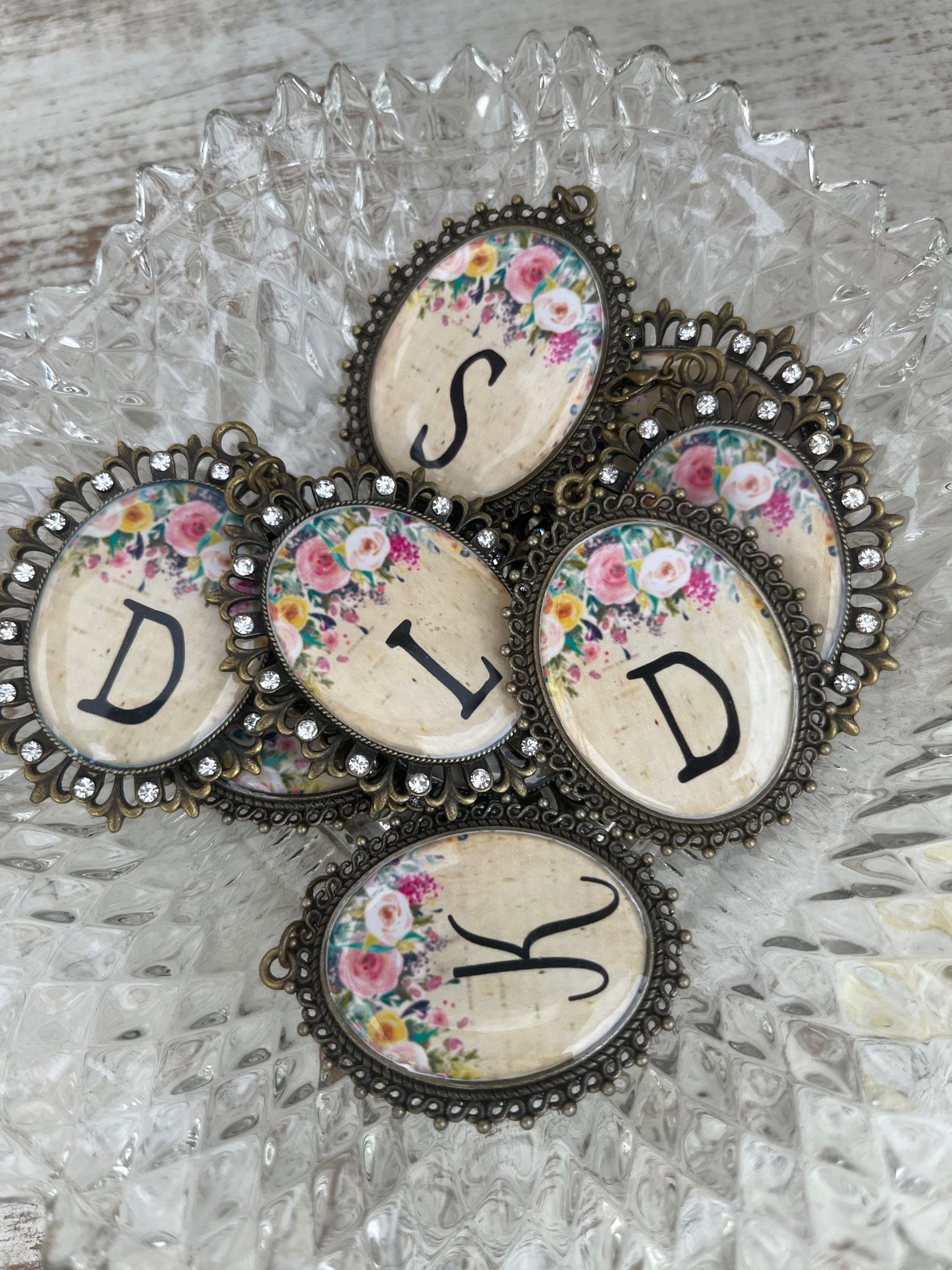 Vintage Inspired INITIAL Pendants