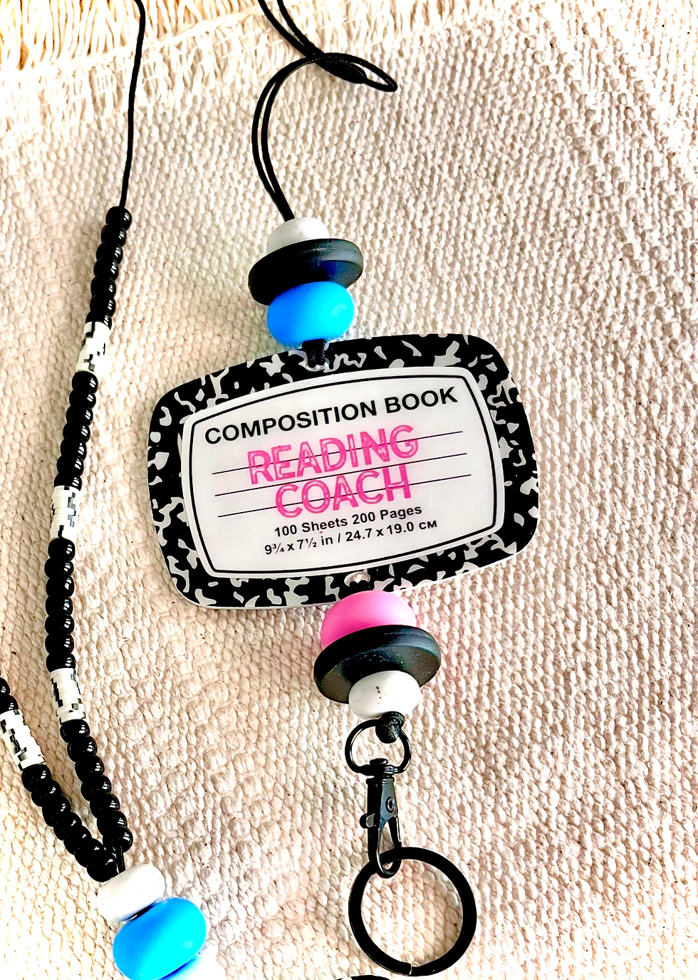 Thumbnail: Composition Book Themed Lanyards • School Teacher Break-Away Lanyard 