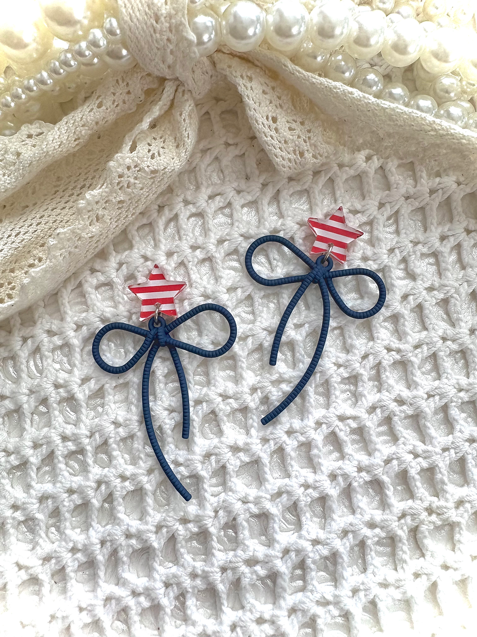 Thumbnail: Miss Americana • Red, White, & Blue Bow Earring Collection