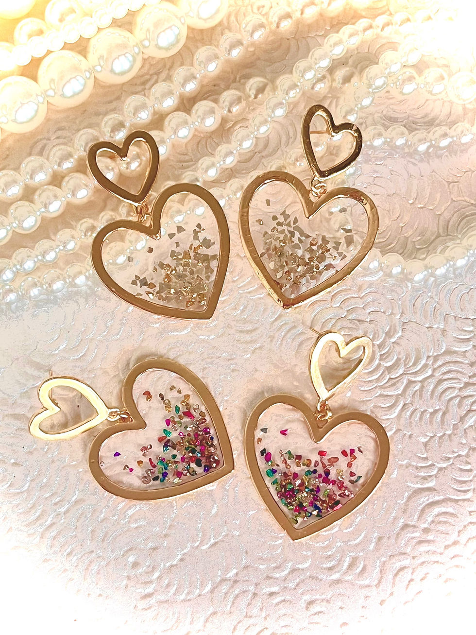 Thumbnail: Throw the Confetti • Golden Heart Dangles 