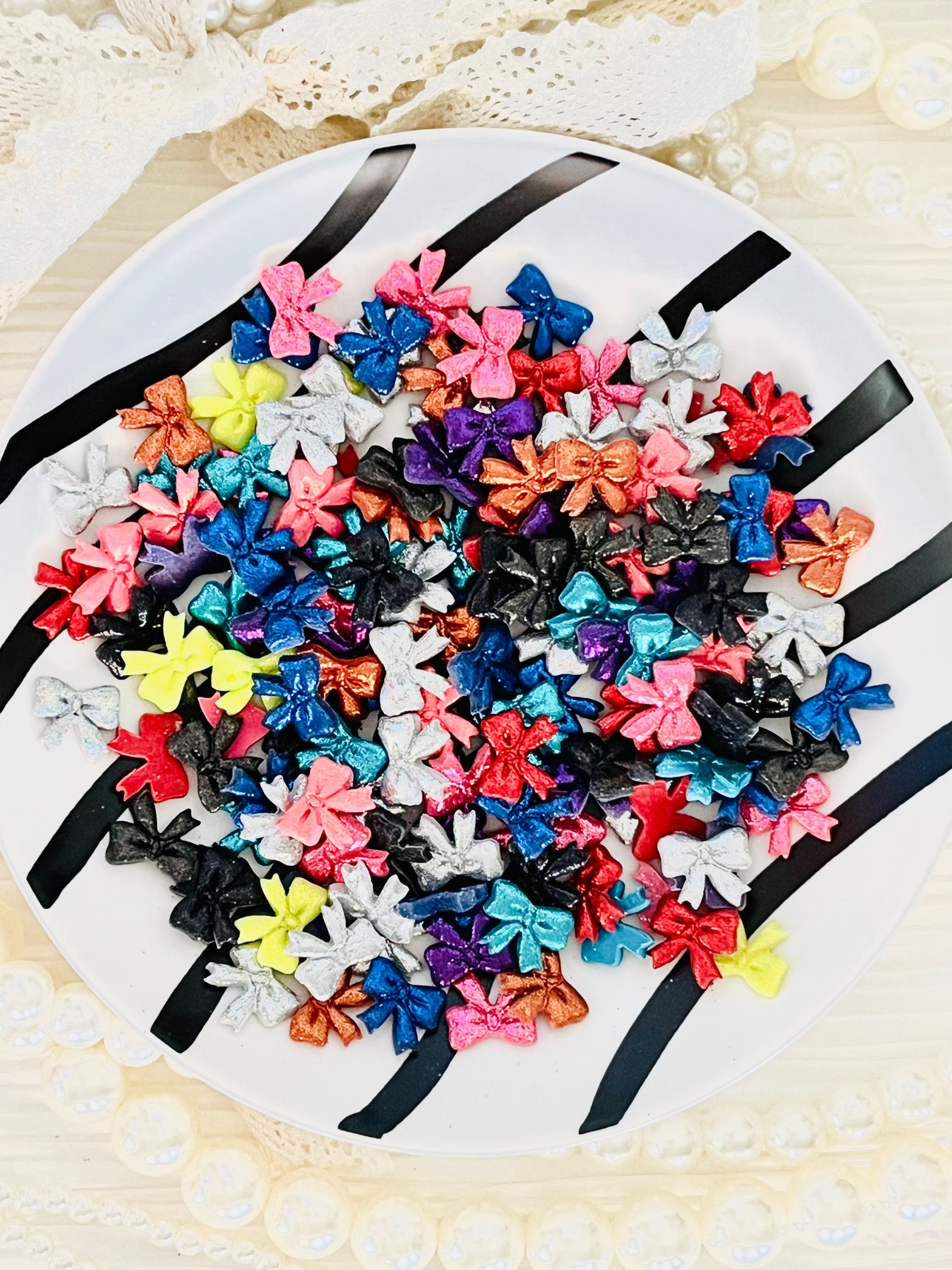 Time to Shine • Clay + Glitter Bow Stud Earrings