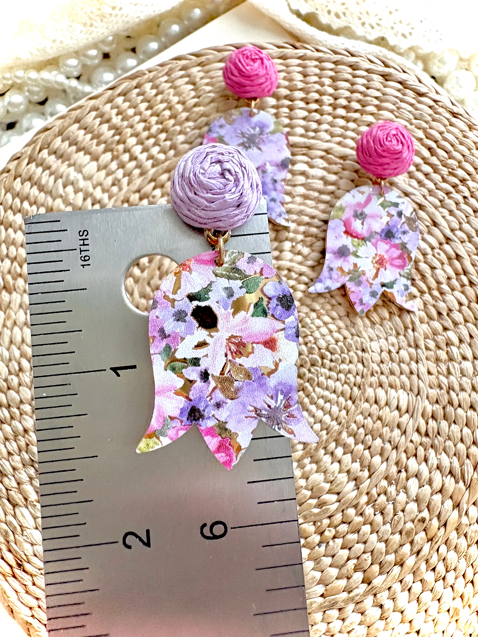 Thumbnail: Lush Gardens • Floral Acrylic Dangle Earrings