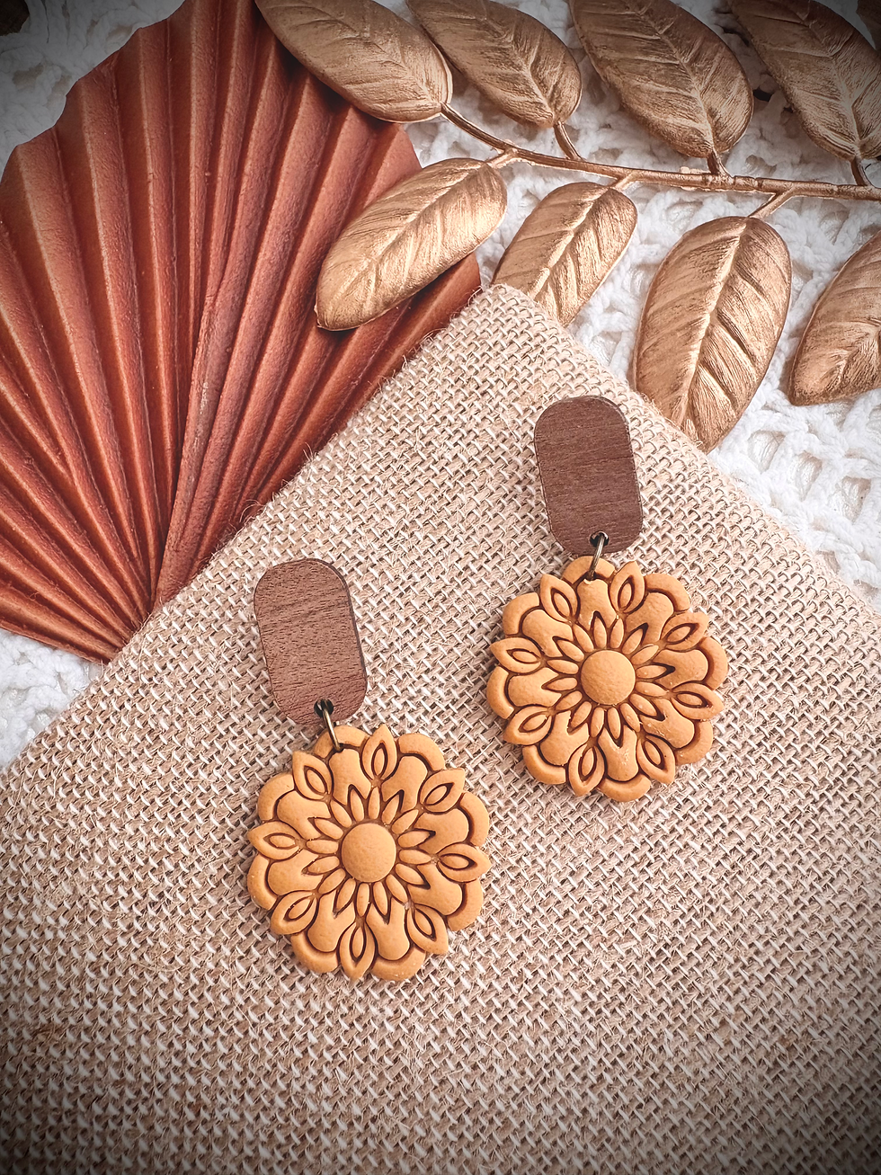 Thumbnail: Don’t Box Me In * Matte Clay Mandala Earrings 