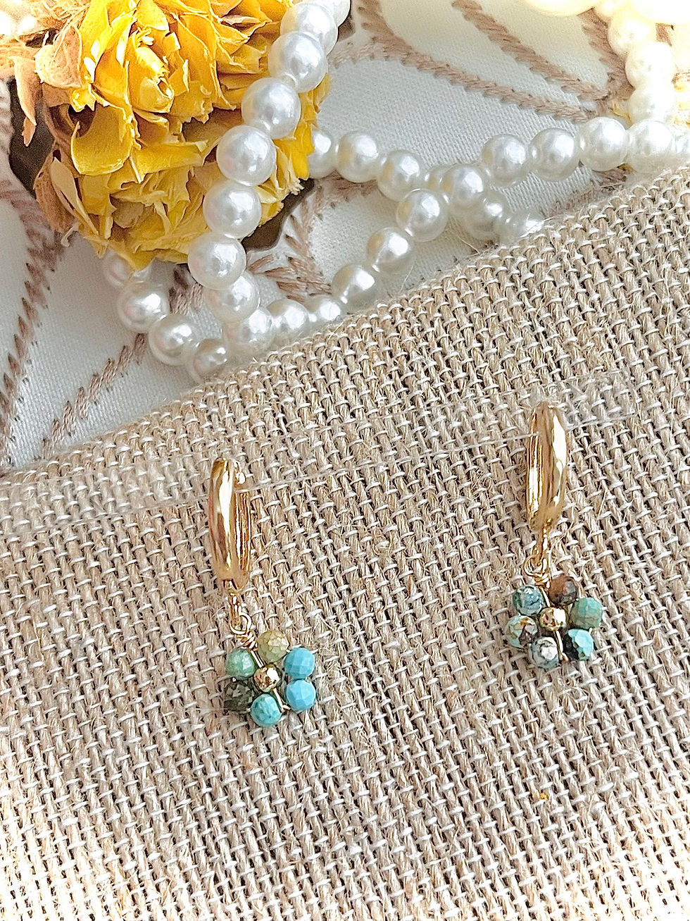 Thumbnail: Amongst the Wildflowers • Huggie Hoops Beaded Dainty Dangle Earrings 