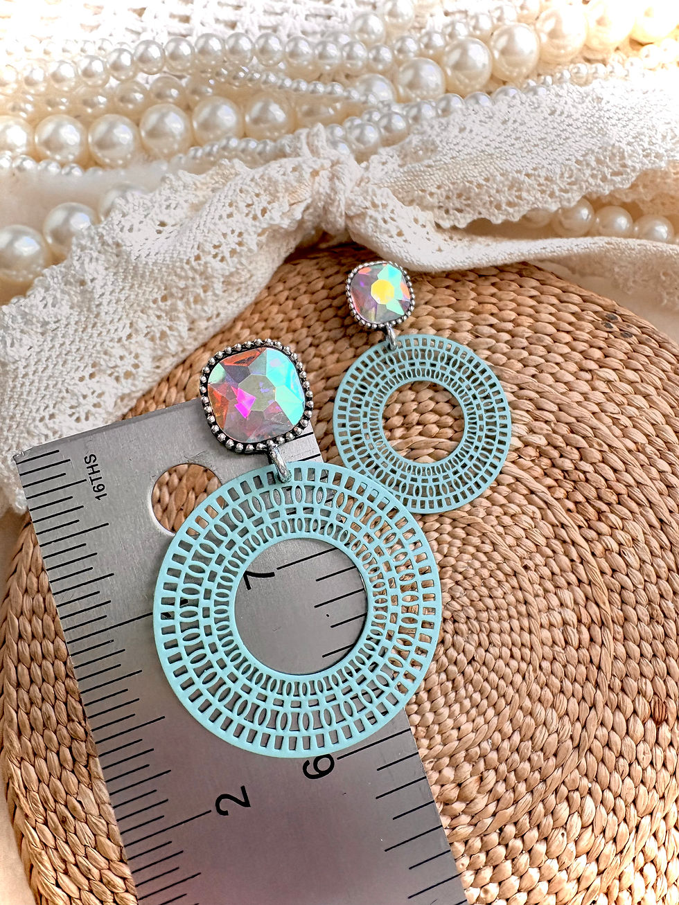 Thumbnail: Seaside Solstice Hoops • Filigree & Iridescent Dangle Earrings 