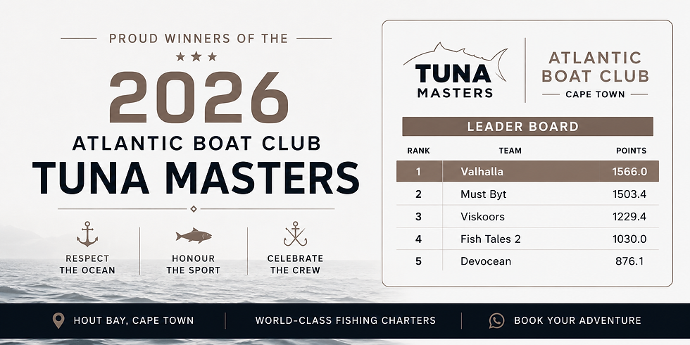 winner banner for the tuna master competition