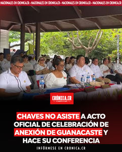Chaves no asiste a acto oficial de celebración de Anexión de Guanacaste y hace su conferencia semanal