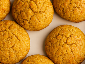 cornbread cookies close up on tray