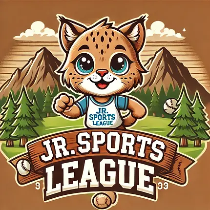 DALL·E 2025-03-24 21.49.36 - A cute and energetic baby bobcat mascot for 'Jr. Sports Leagu