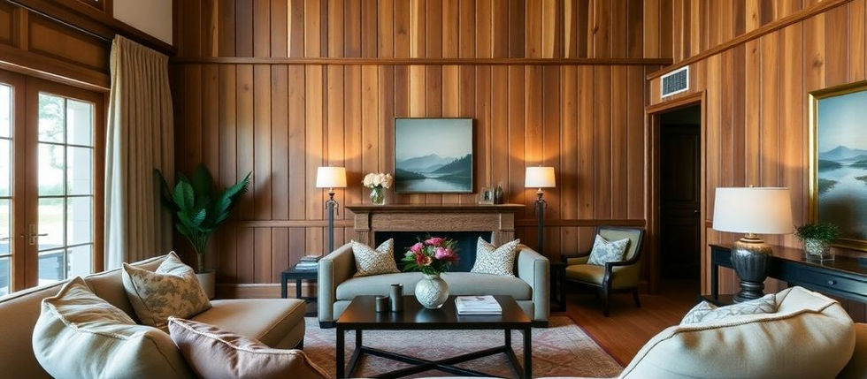 Designing a Living Room with Wood Paneling in Norwalk Homes