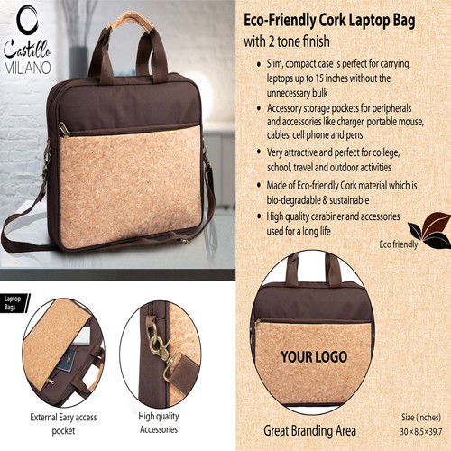 EcoFriendly Cork Laptop Bag TotalSmart Gifts