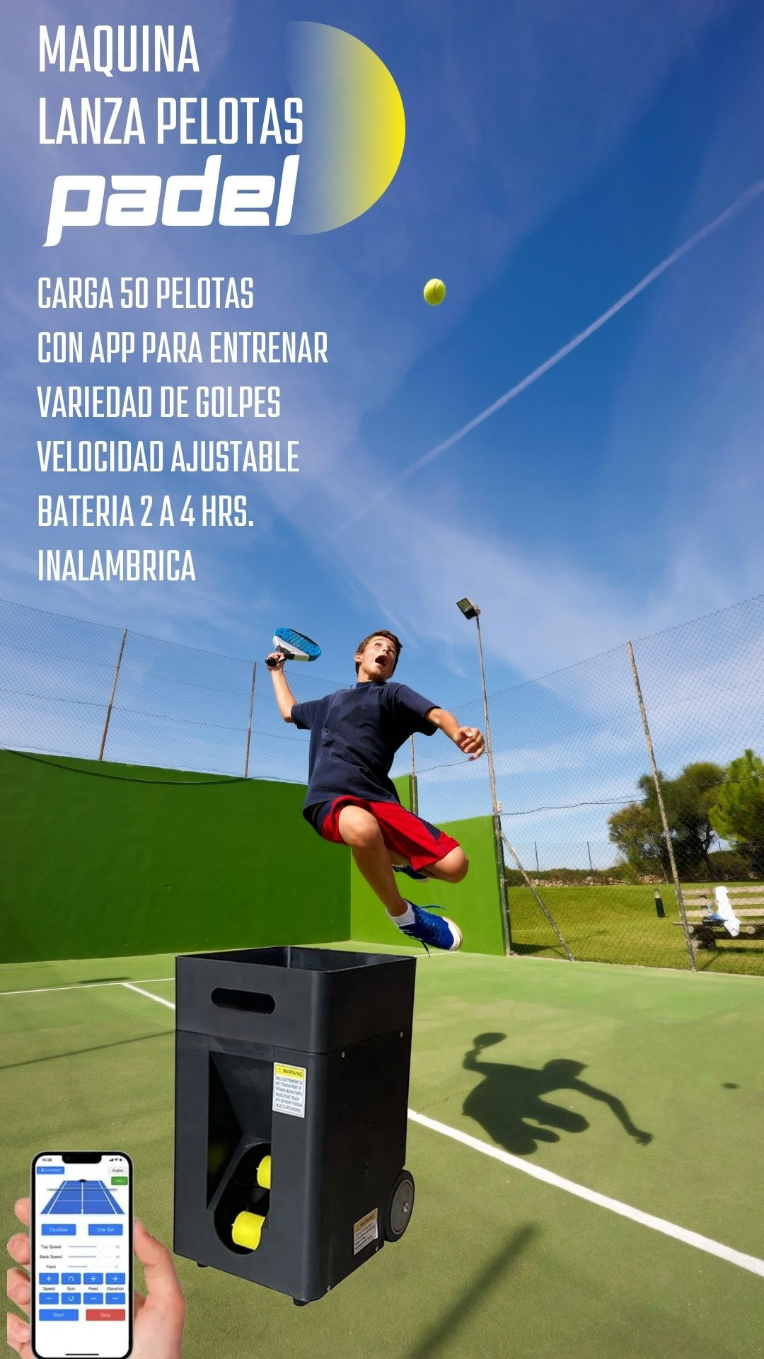 ROBOT LANZADOR PELOTAS TENIS Y PADEL