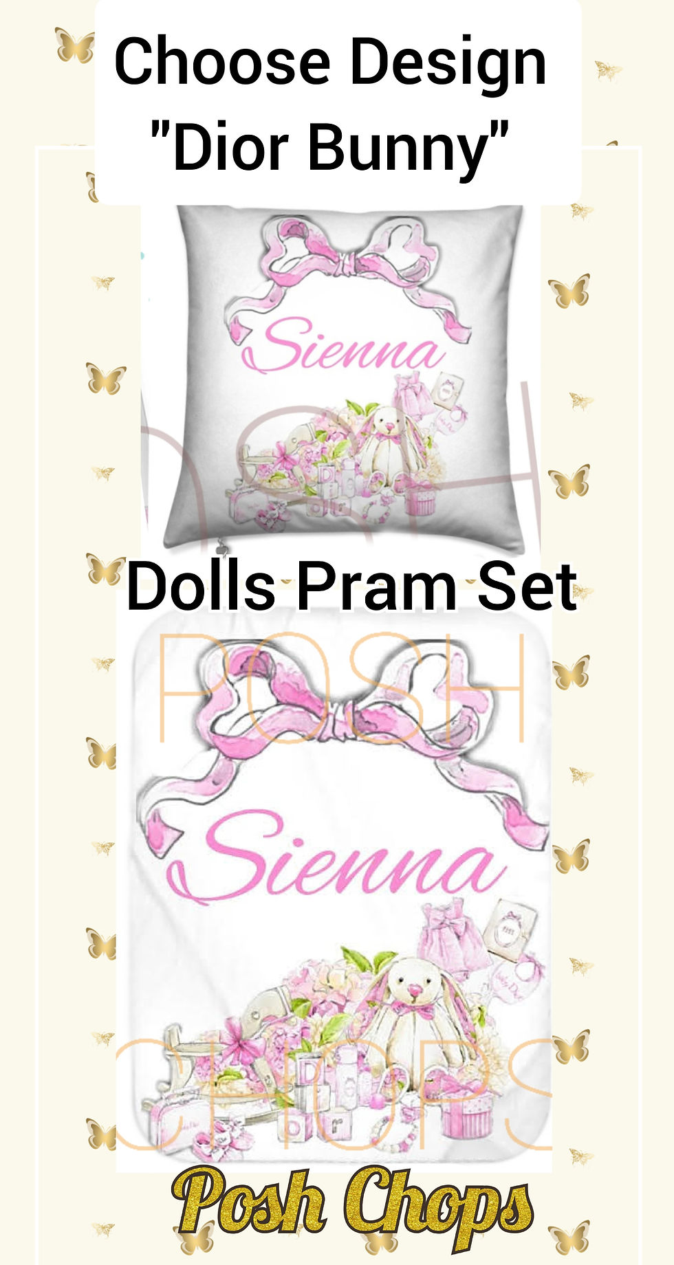Thumbnail: Posh Luxury Doll's Pram Bedding Sets Various Designs 1