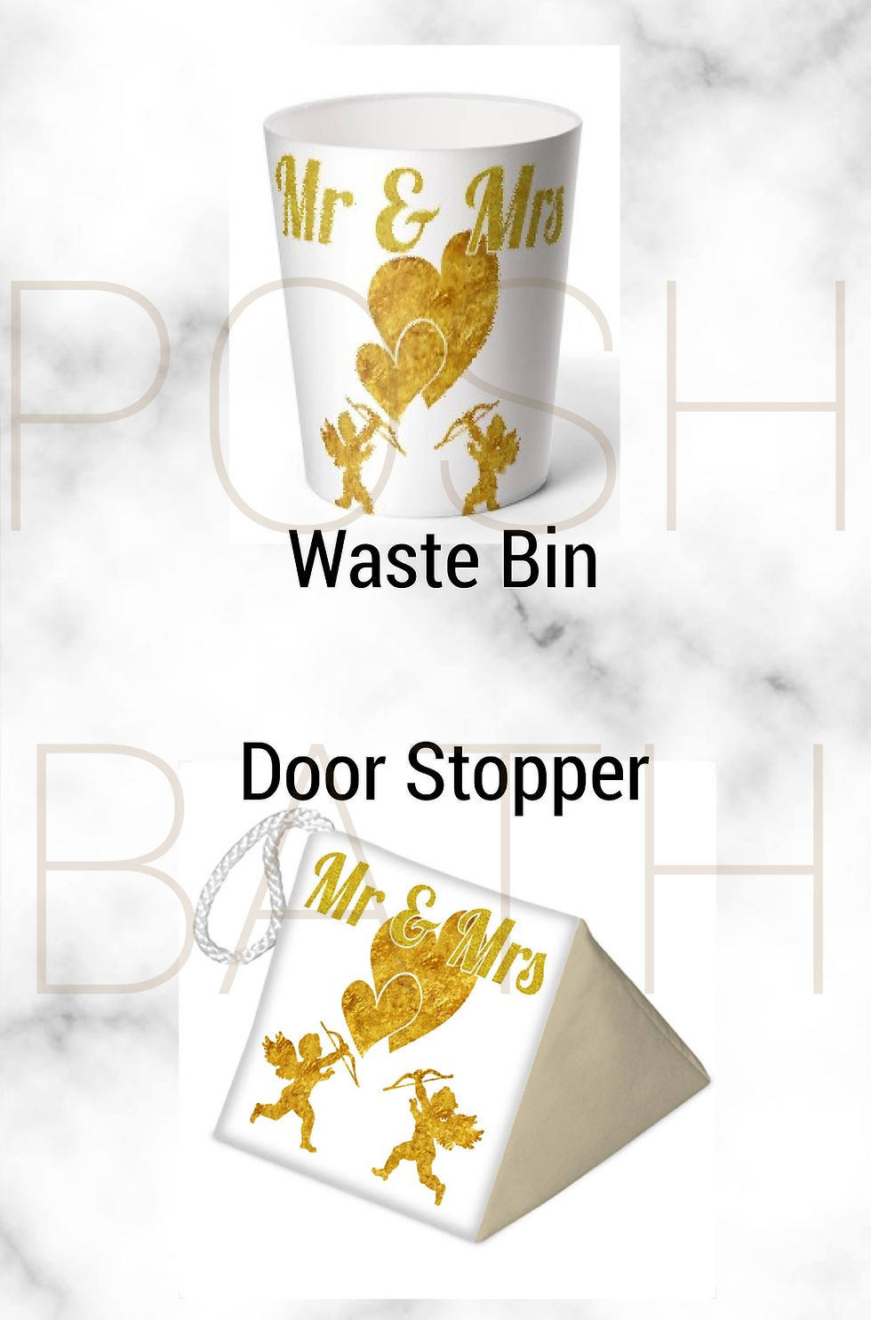 Thumbnail: Posh Bath Luxury Mr & Mrs Gold Cupid Bespoke Collection