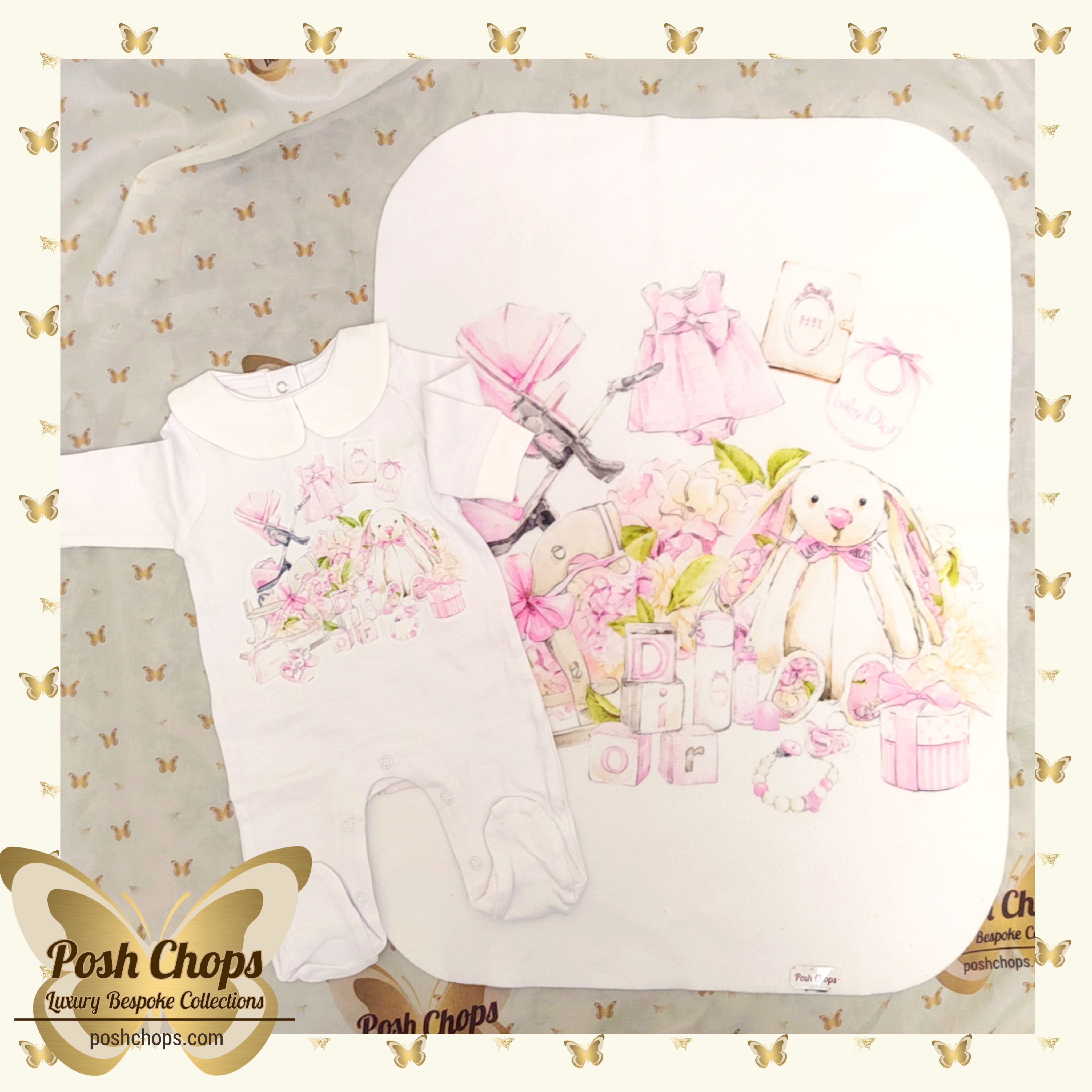 Let's Play Girls Sleepsuit and Blanket s