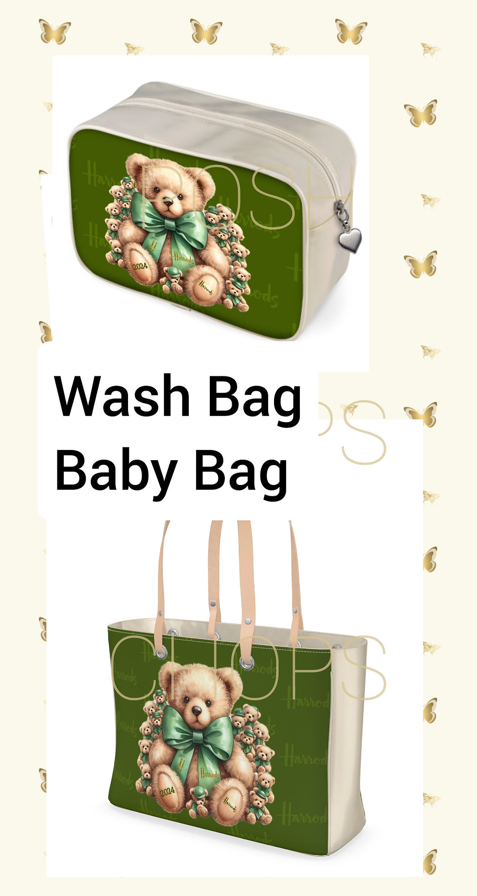 Thumbnail: Posh Baby Green H Bear Bespoke Collection