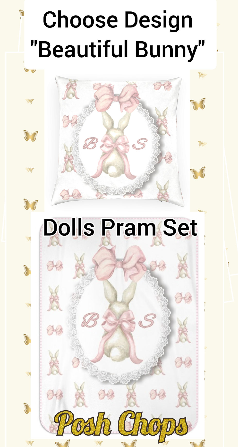 Thumbnail: Posh Luxury Doll's Pram Bedding Sets Various Designs 1