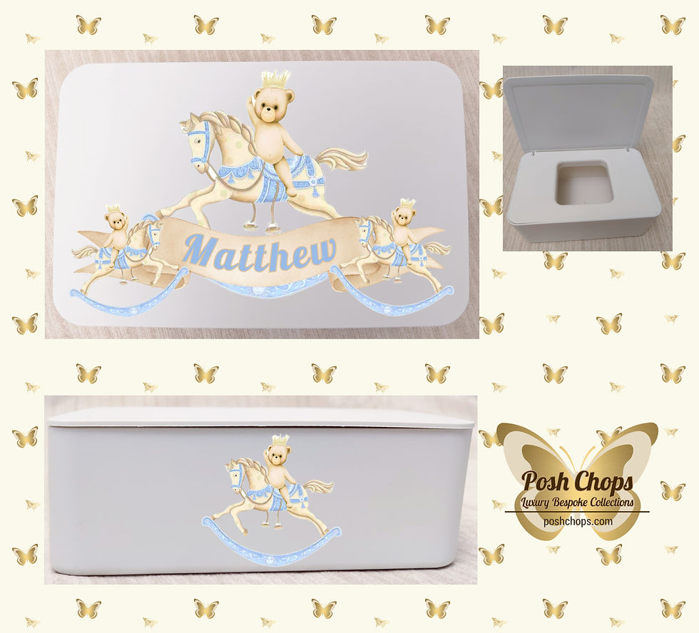Thumbnail: Posh Baby Bespoke Bear & Their Horse pink or blue Baby Bathware and Changing