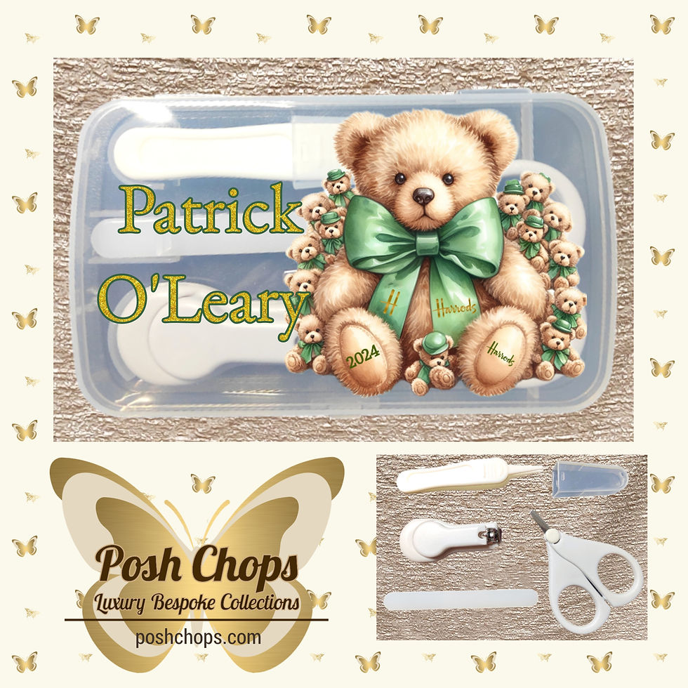 Thumbnail: Posh Baby Bespoke Green H Bear Baby Bathware and Changing