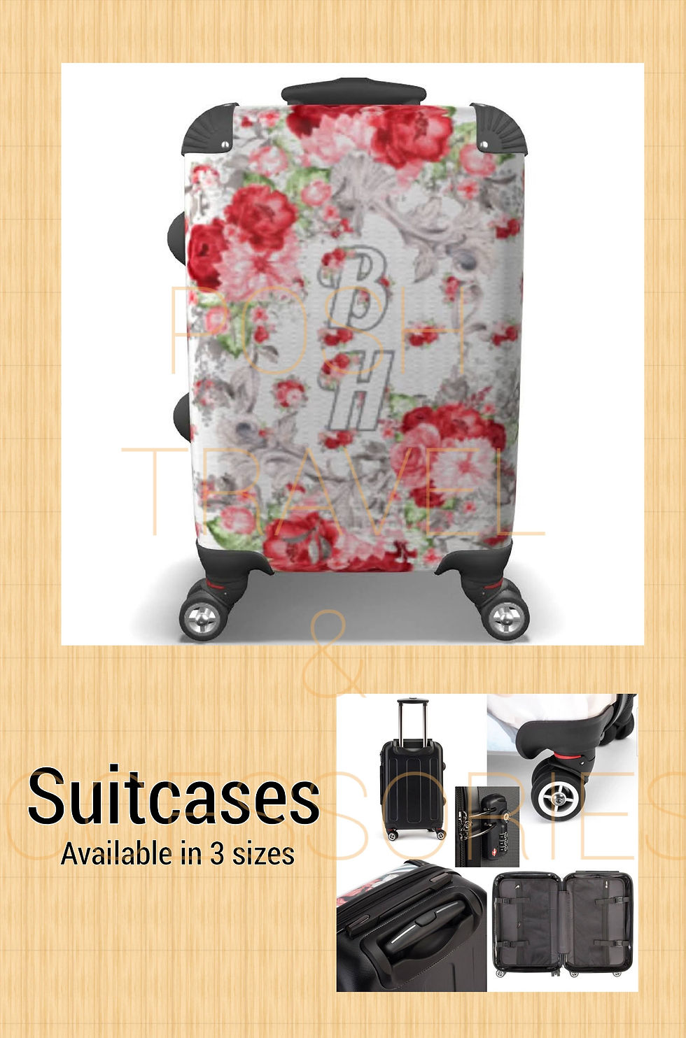 Thumbnail: Posh Travel and Accessories Bespoke Red and White Flowers Collection