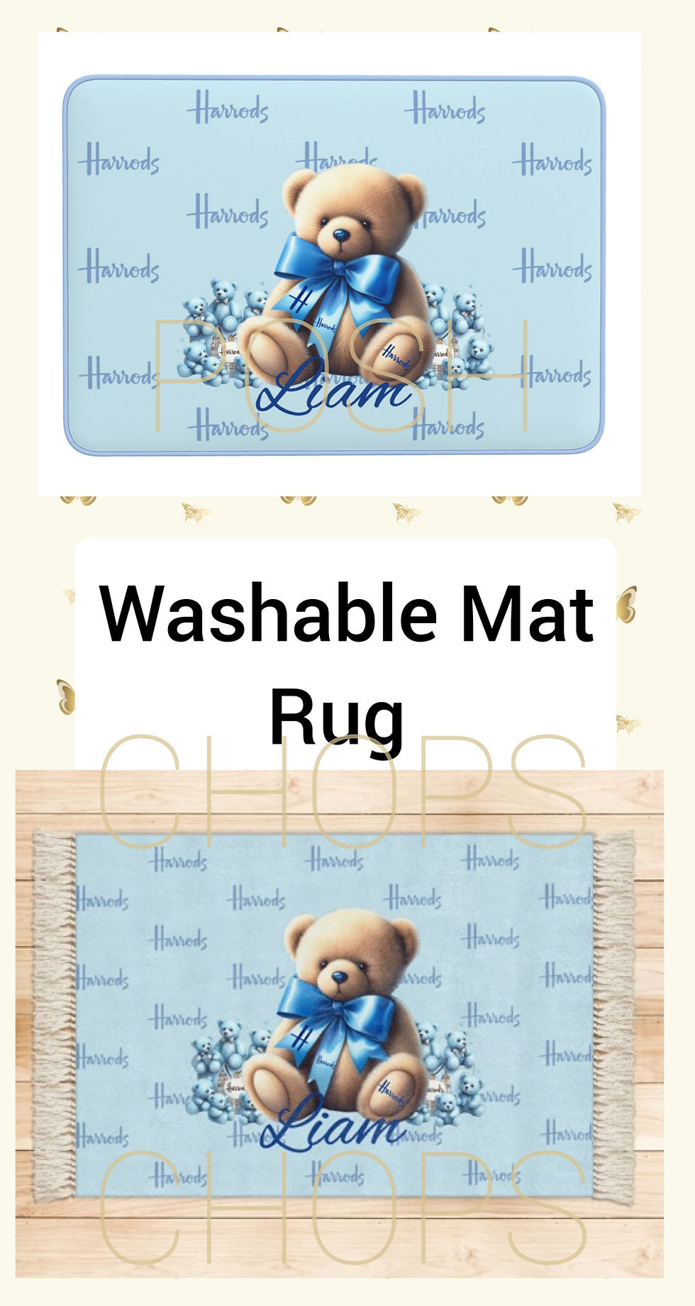 Thumbnail: Posh Baby Classic Blue H Bear Bespoke Collection