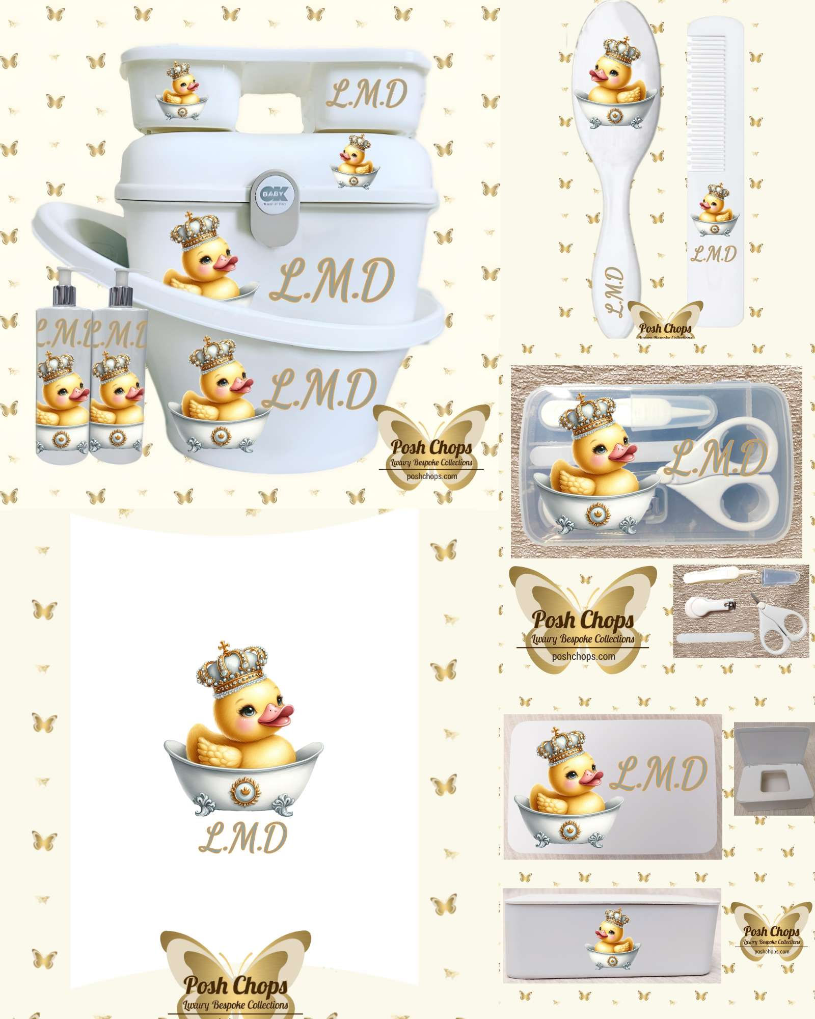 Posh Baby Bespoke Baby Duck Silver Baby Bathware and Changing