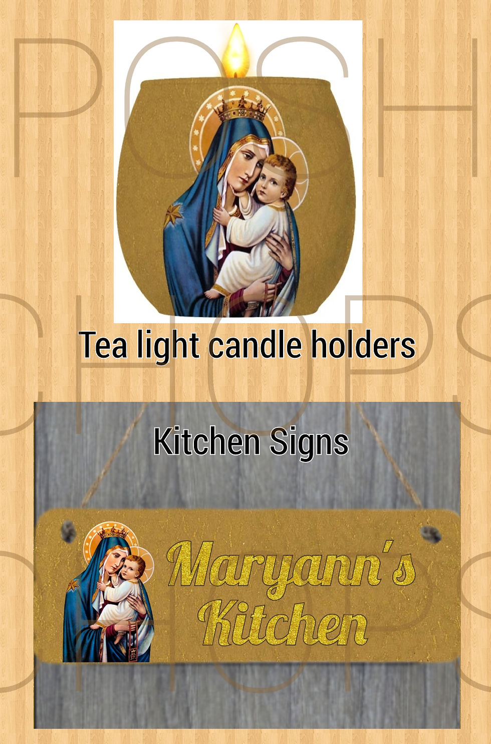 Thumbnail: Gold Holy Mary Baby Jesus Bespoke Collection