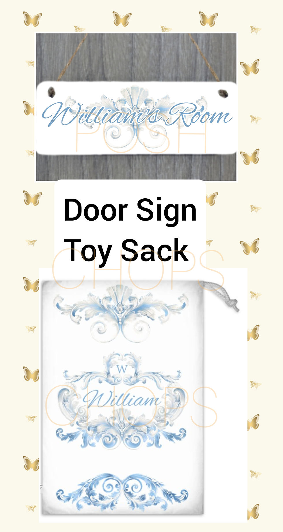 Thumbnail: Posh Baby French Fancy Blue Bespoke Collection