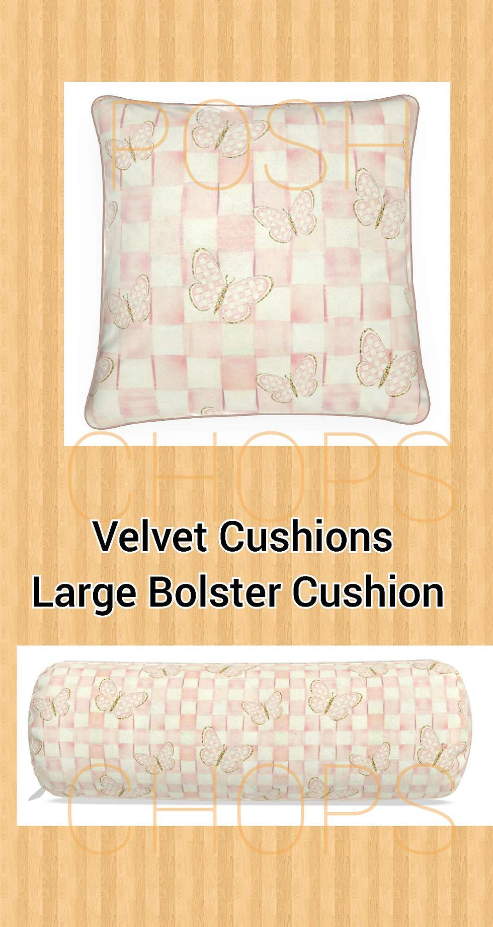 Thumbnail: Mackenzie Rosy Check Gold Butterfly Bespoke Collection