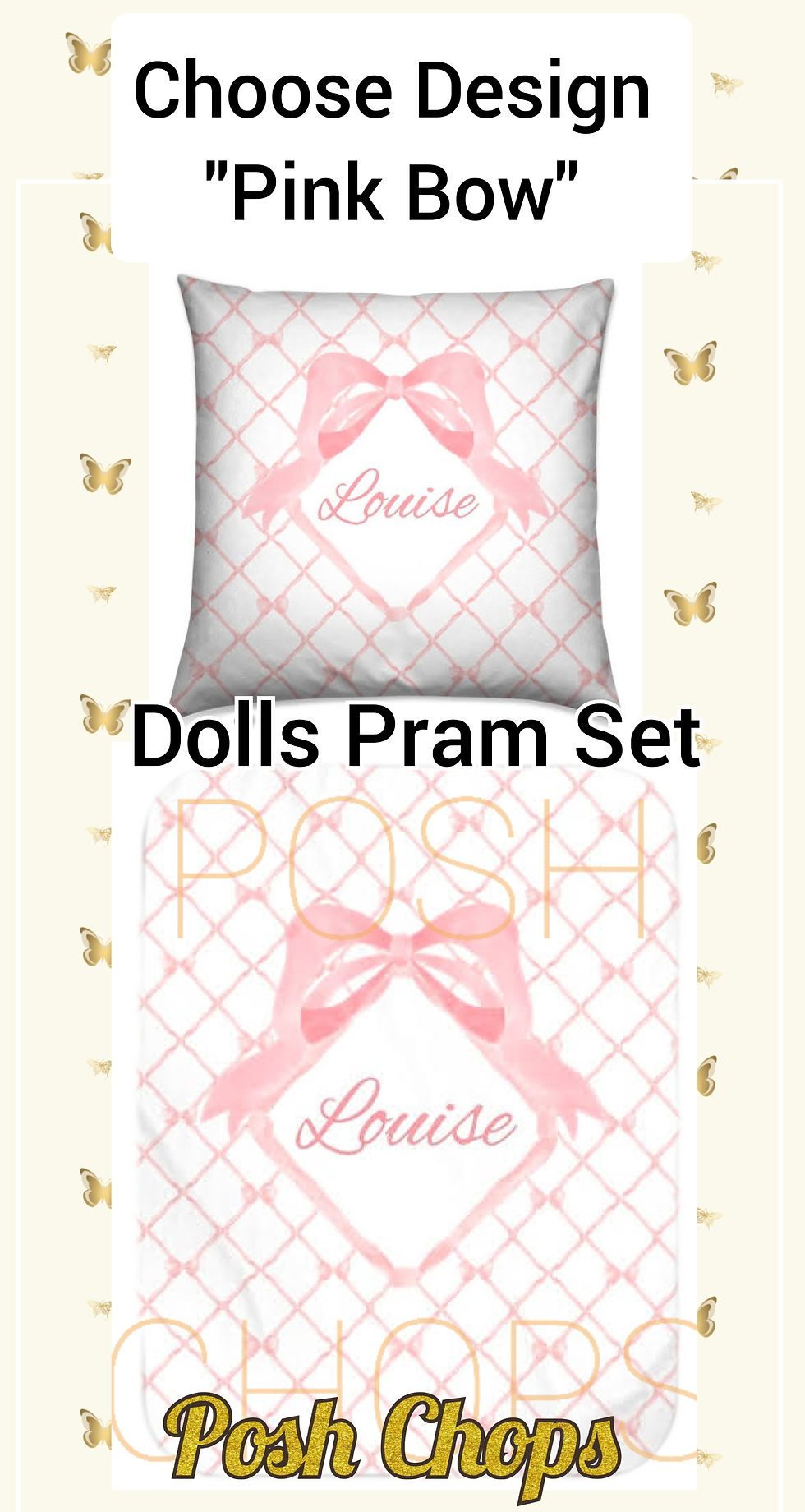 Thumbnail: Posh Luxury Doll's Pram Bedding Sets Various Designs 1