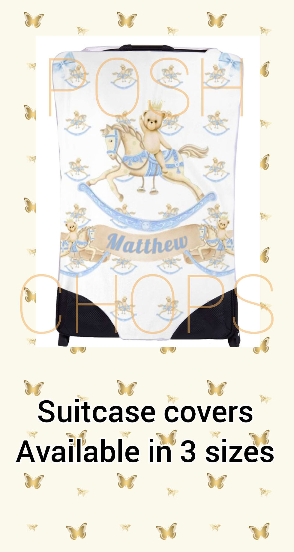 Thumbnail: Posh Baby Blue Bear & His Horse Bespoke Collection