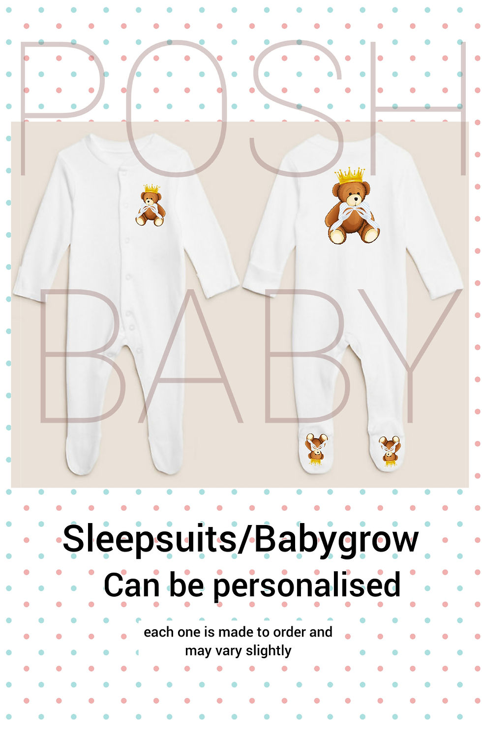 Thumbnail: Posh Baby Blue Royal Bear Bespoke Collection