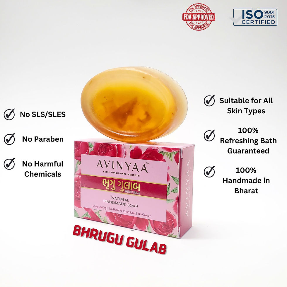 Thumbnail: Bhrugu Gulab Real Rose Bar with Petals for Flawless Glowing Skin (50 gms)