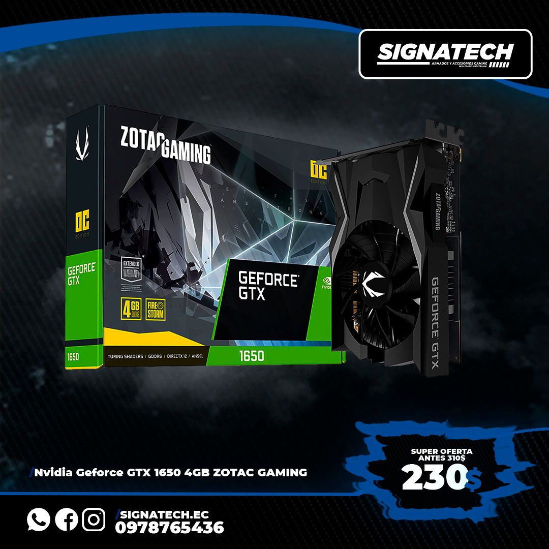 Nvidia Geforce GTX ZOTAC 1650 4GB DDR6