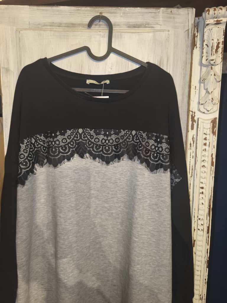 Miniatura: Vestito bicolore grigio e nero